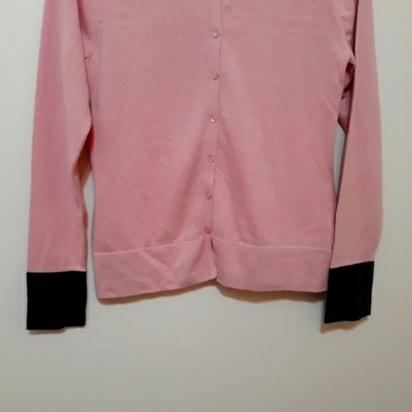 Norm Thompson 100% Cotton Knit Pink Front Button Cardigan Long-Sleeve Small - Picture 3 of 9